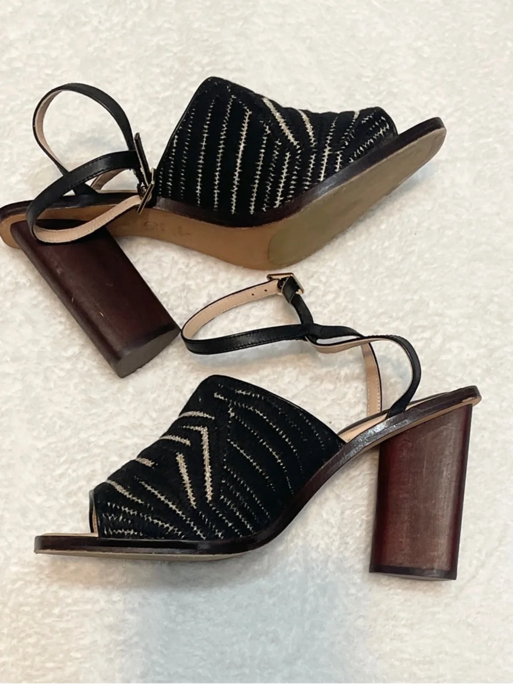 AD & Daughters Haddix Chunky Peep Toe‎ Ankle Strap Summer Boho Heel Sandal 9